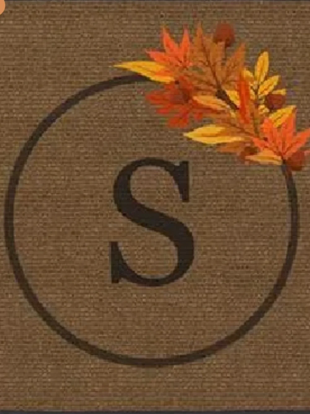 Ruggable Harvest Leaves “K” Monogram Fall Leaves Doormat- Cover Only